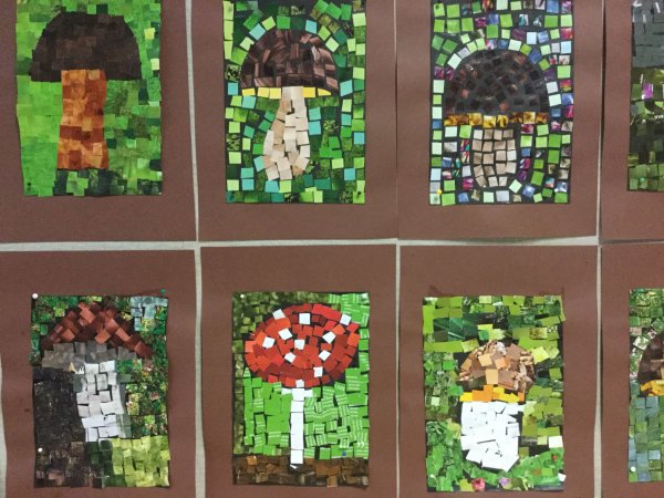 Мозаичная аппликация гриб