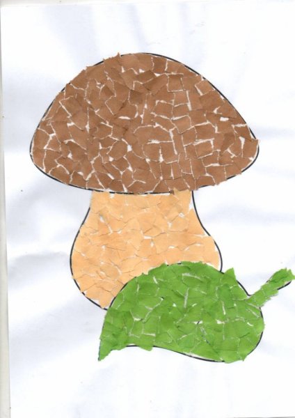 Гриб Боровик Обрывная аппликация