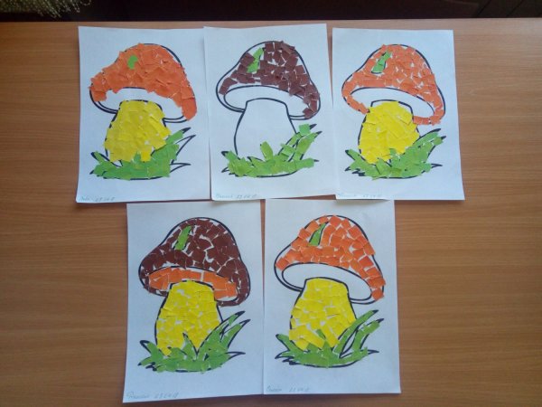 Обрывная аппликация гриб