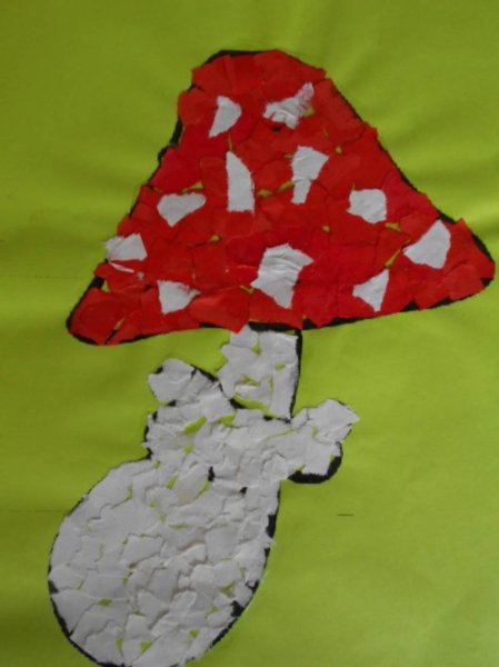 Обрывная аппликация мухомор