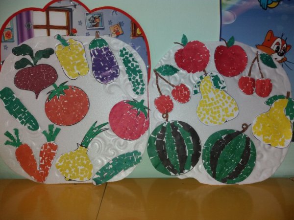Аппликация овощи в подготовительной группе