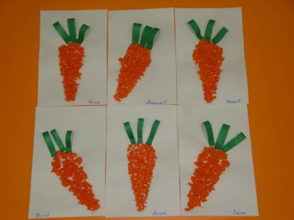 Аппликация овощи средняя группа