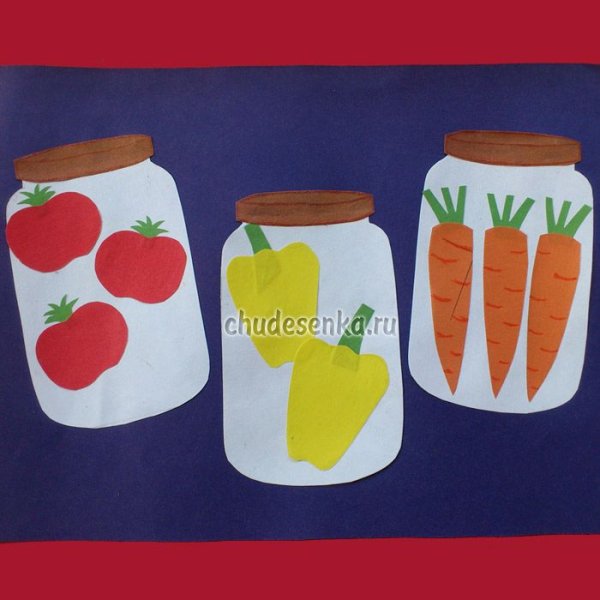 Аппликация овощи и фрукты в средней группе