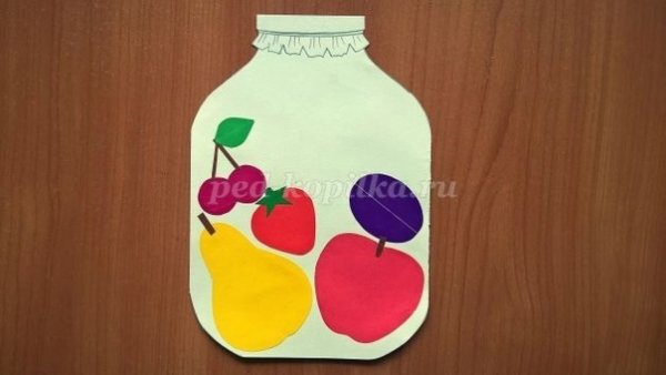 Аппликация фрукты в банке