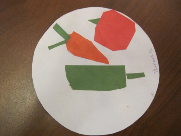 Овощи на тарелке старшая группа