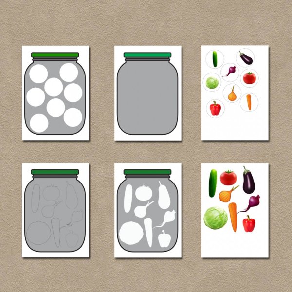 Овощи в банку аппликация