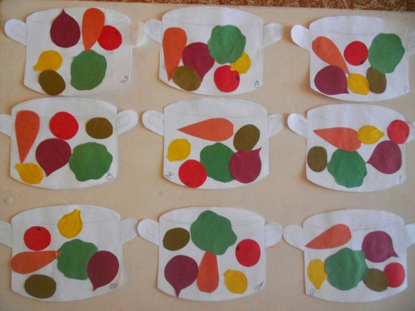 Аппликация овощи в подготовительной группе