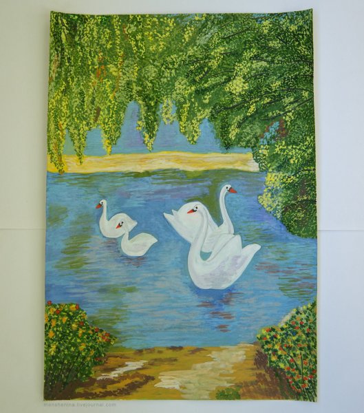 Аппликация пруд