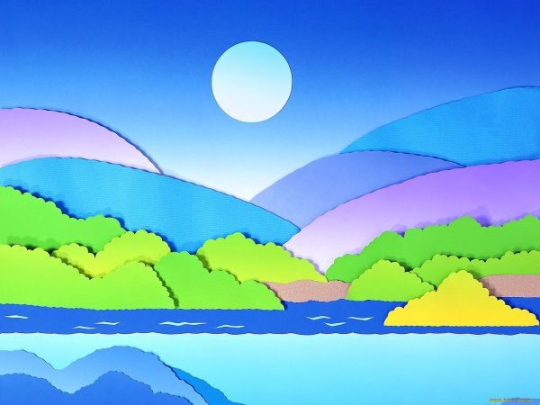 Сюжетная аппликация пейзаж