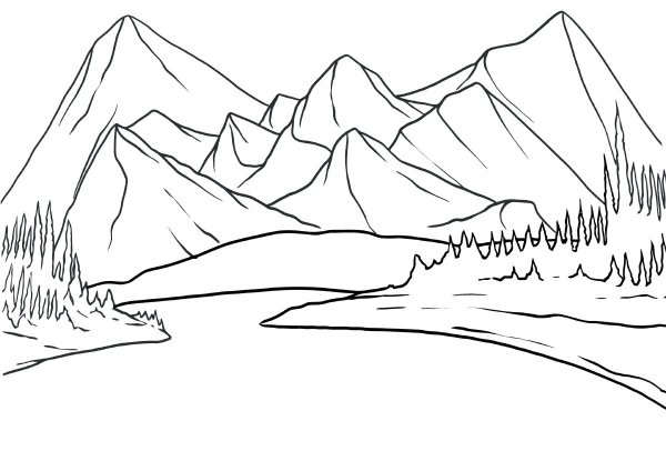 Горы карандашом