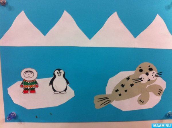 Аппликация животные севера старшая группа