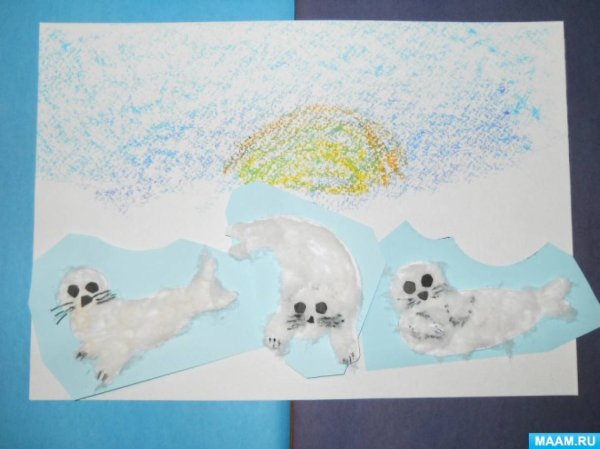 Аппликация тюлень