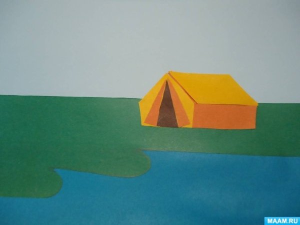 Палатка аппликация с детьми