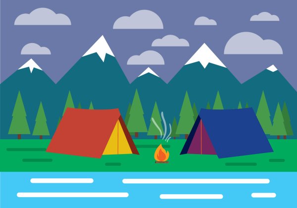 Пейзаж в векторном редакторе