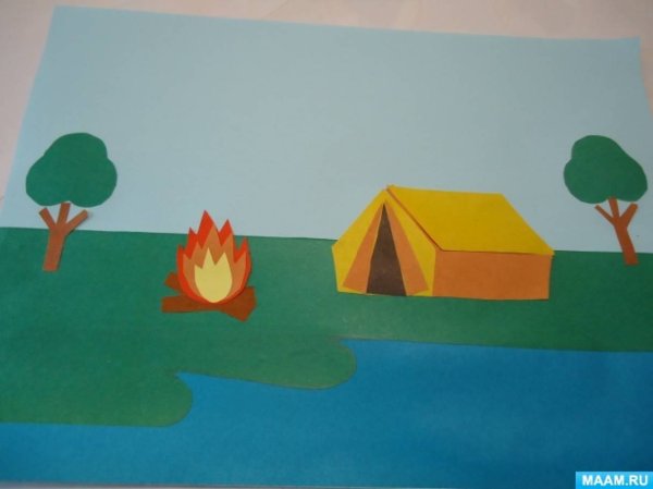 Палатка из бумаги аппликация