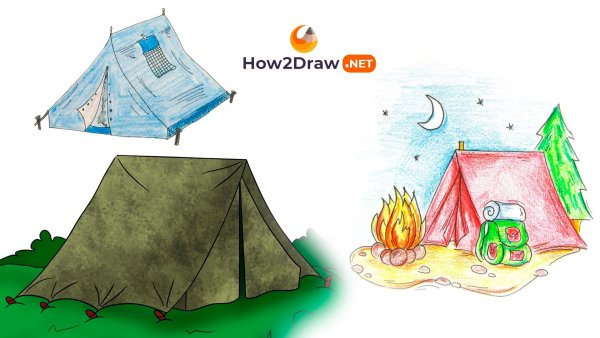 Палатка туристическая рисунок