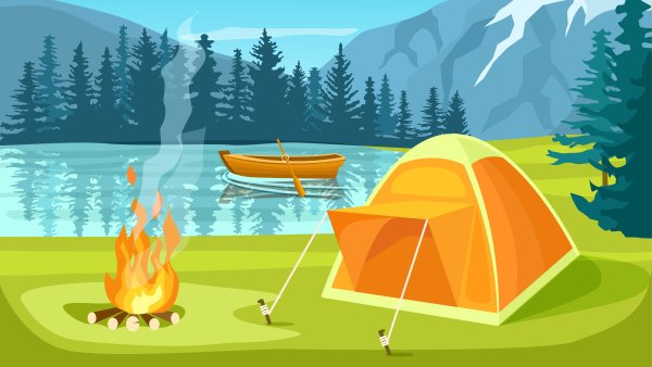 В лесу в палатке с детьми