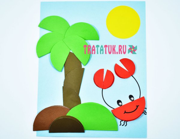 Аппликация из кругов бумаги