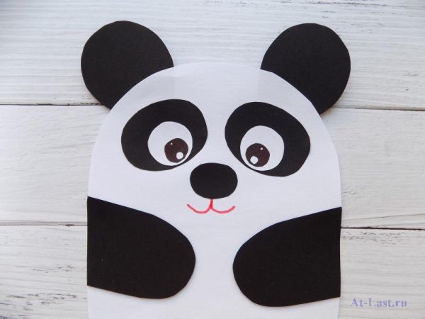 Панда аппликация из бумаги