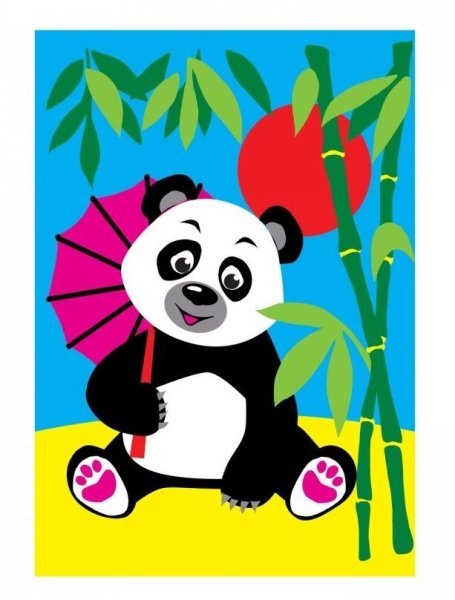 Набор цветной картон +бумага маленькая Панда арт 2661604