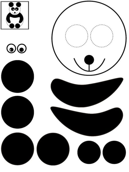 Панда аппликация для детей