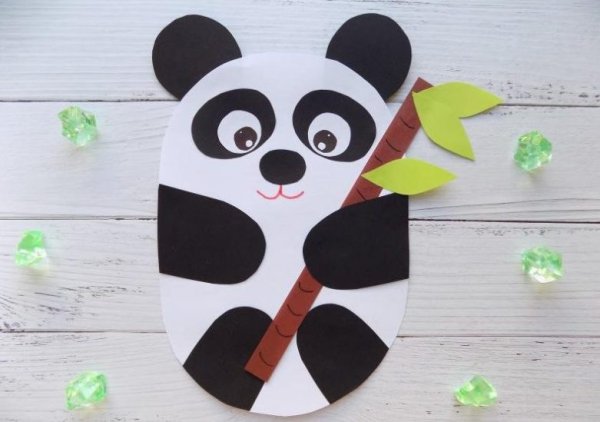 Панда аппликация из бумаги