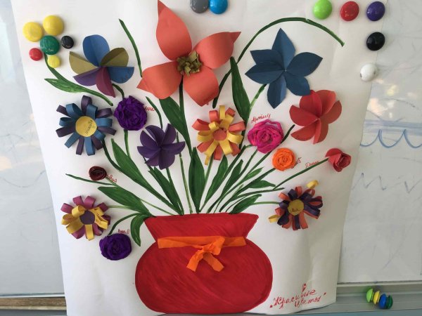 Панно красивые цветы рисование в старшей группе