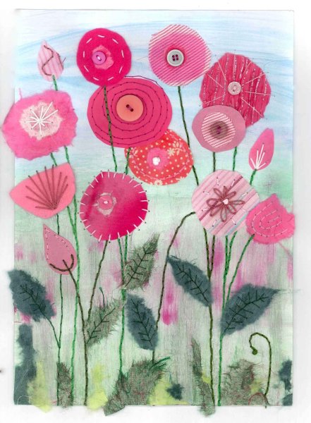 Тканевая аппликация цветы