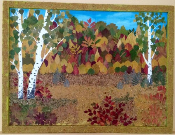 Коллективное панно из осенних листьев