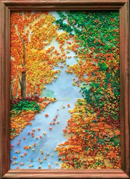 Панно из осенних материалов