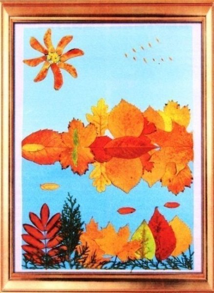 Панно из листьев на тему осень