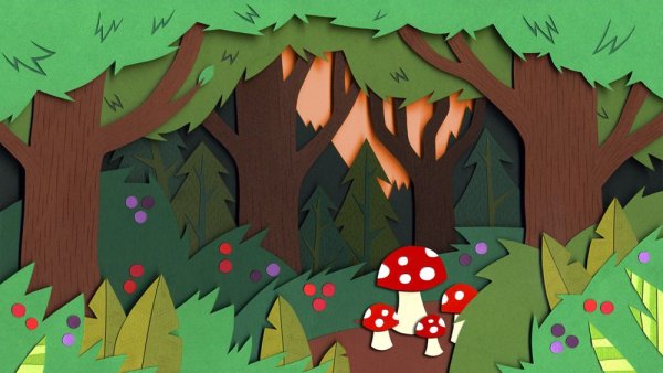 Аппликация лес