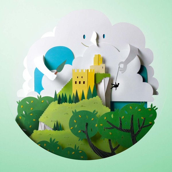 Многослойная аппликация из бумаги