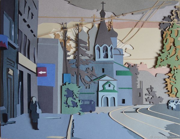 Город из цветной бумаги