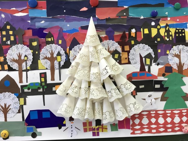 Аппликация на тему город