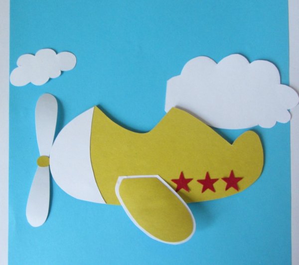 Самолет аппликация для детей