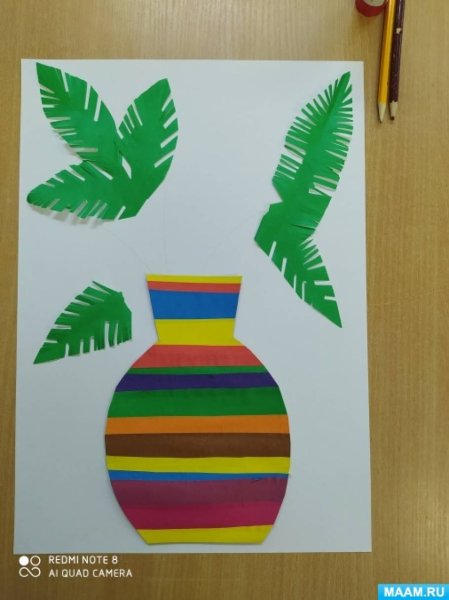 Букет с папоротником аппликация