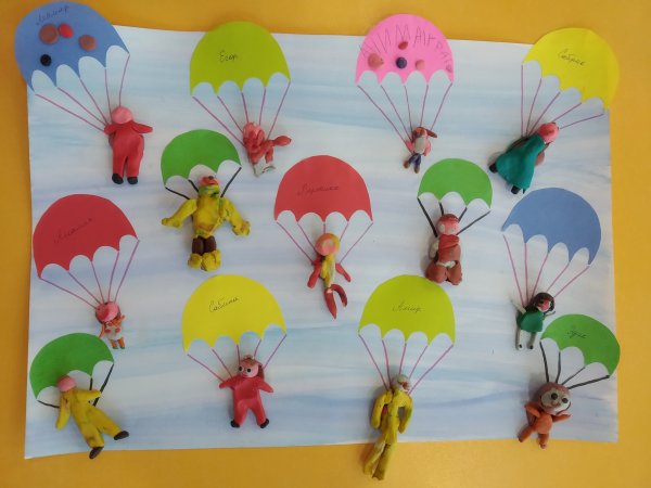 Отважные парашютисты лепка Лыкова
