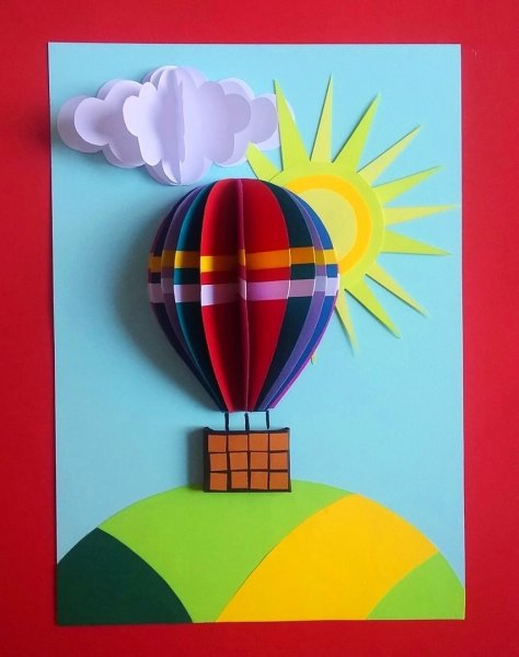 Поделка воздушный шар с корзиной