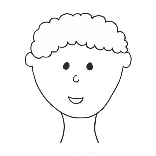 Шаблон лица без волос для детей