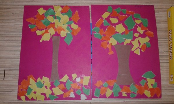 Отрывная аппликация осень