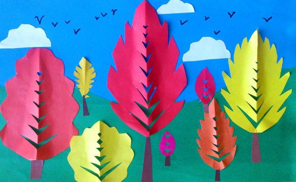 Объемная аппликация на тему осень