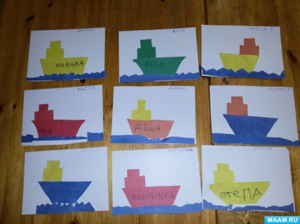 Аппликация в старшей группе по теме пароход