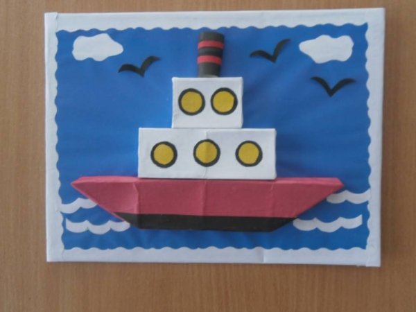 Аппликация корабль в подготовительной группе