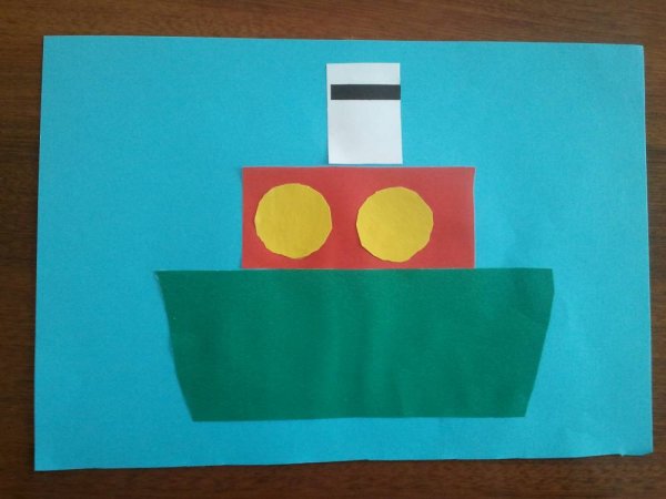 Аппликация пароход в старшей группе
