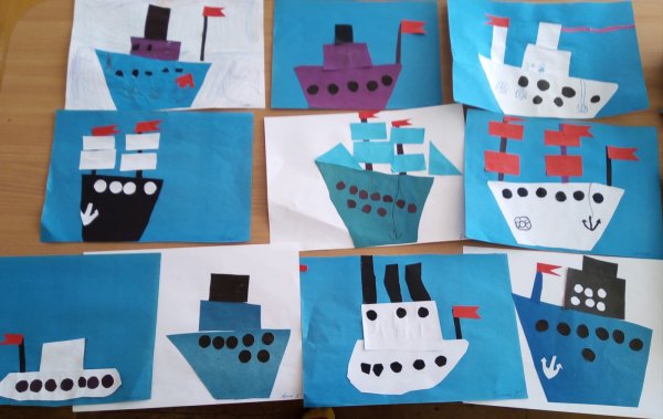 Аппликация пароход в подготовительной группе