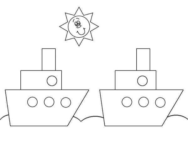 Аппликация кораблик для малышей