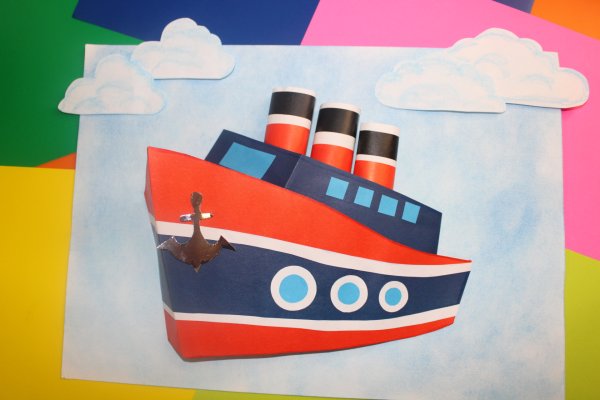 Аппликация в подготовительной группе пароход Колдина