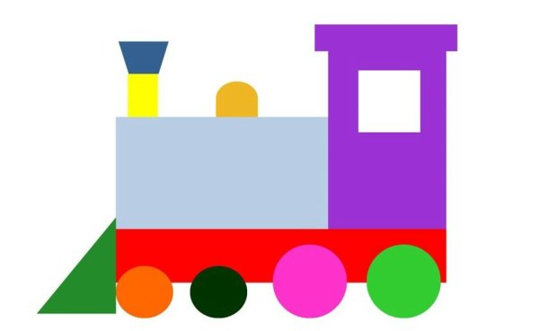 Паровоз аппликация для малышей