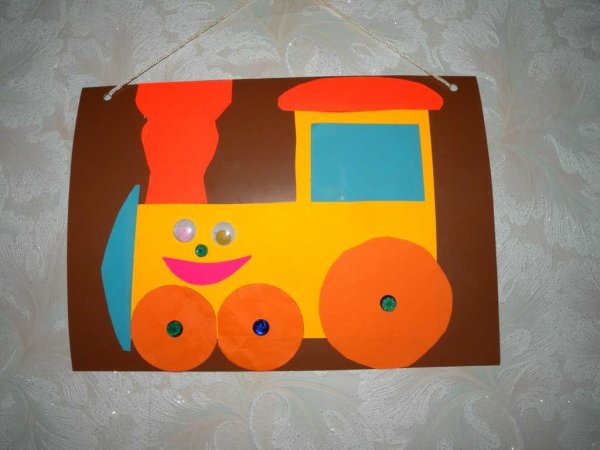 Поезд аппликация для детей